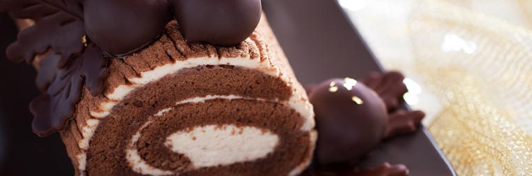 Bûche roulée aux 2 chocolats