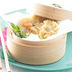 recette de ravioles vapeur à la crevette et au poulet