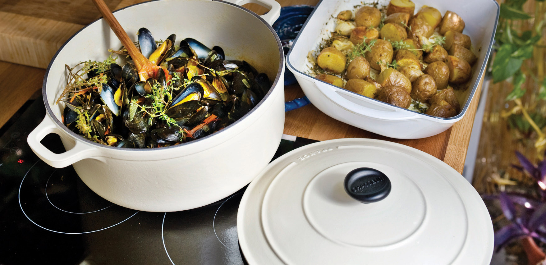 recette de cocotte de moules au curry et tomates