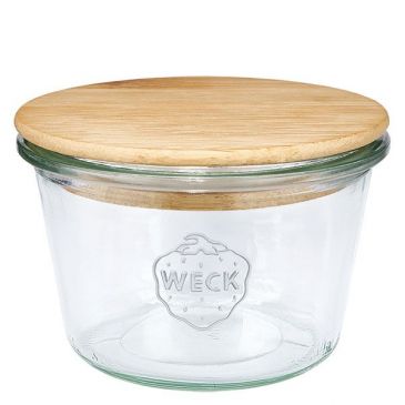 Bocal conique droit 370 ml avec couvercle Bois