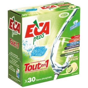 Pastilles lave-vaisselle - Tout-en-1 - parfum citron - lot de 30 de 20 gr