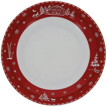 Assiette Creuse en Porcelaine - Chalet Rouge 20.5 cm