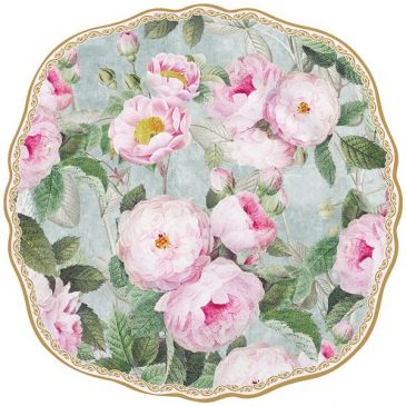 Assiette festonnée 20 cm - Roses in Bloom