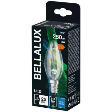 Bellalux led clair flamme e14 3.25w froid 250lm