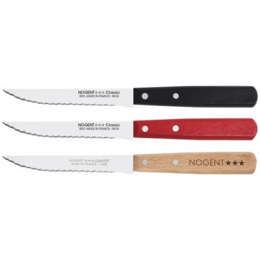 Boîte 20 couteaux à steak 11 cm Rouge/ Noir/ Hêtre - Classic Bois
