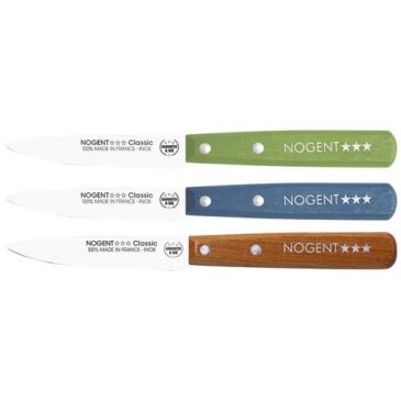 Boîte 20 couteaux Office 9 cm Vert / Bleu / Cerisier - Classic Bois