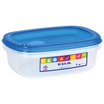 Boite de conservation   - rectangulaire - 0.5 L - couvercle bleu