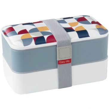 Boîte repas 2 compartiments Gris - Lunch Box