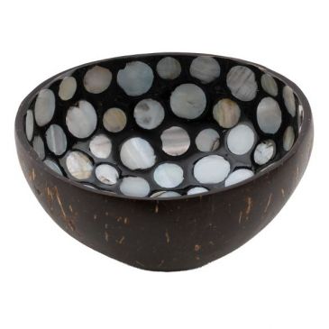 Bol 13 cm Noix de coco & Noir Pois Nacrés