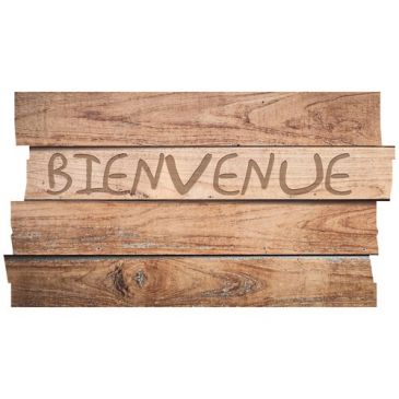 Boston découpe planche bienvenue brun 40x70 cm
