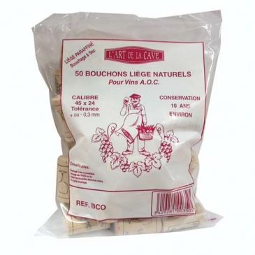 Bouchon cylin.45x24 10an.paraf.sac50 colamaté
