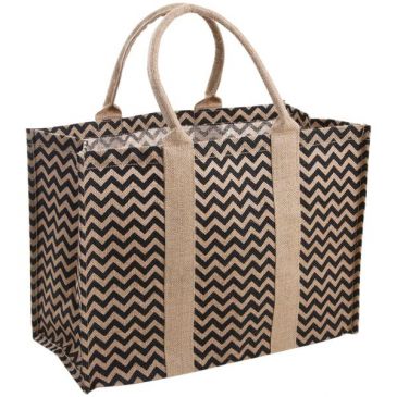 Sac à bûches en jute plastifié - motif Zèbre 