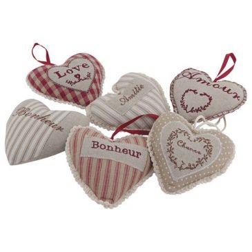 Coeur à suspendre 12x12cm assortis