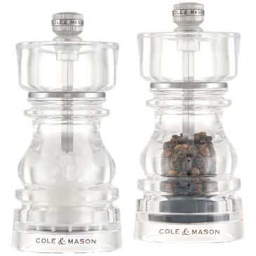 Coffret 2 moulins sel et poivre 13 cm Acrylique - London