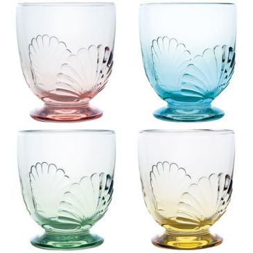 Coffret 4 gobelets sur pieds 25 cl Assortis - Belle-Île
