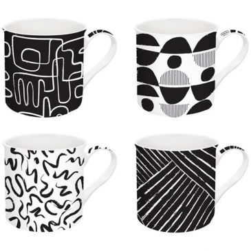 Coffret 4 mugs 30 cl - Graphiti