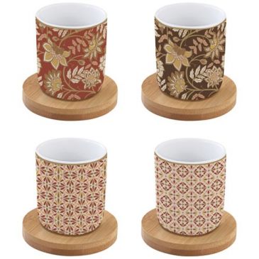 Coffret 4 tasses à café 11 cl - Fleurs de Rêves