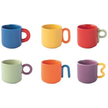 Coffret 6 tasses à café 10 cl Bicolore - Creative