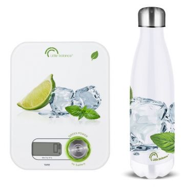 Coffret Balance culinaire Citrons Ice GREEN POWER +Bouteille isotherme 0.5L