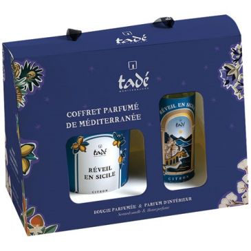 Coffret bougie et spray citron réveil en Sicile