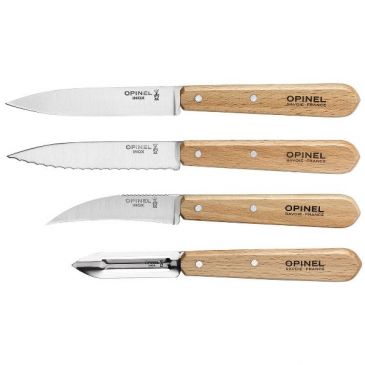 Coffret de 4 couteaux de cuisine - Naturel Hêtre Les Essentiels