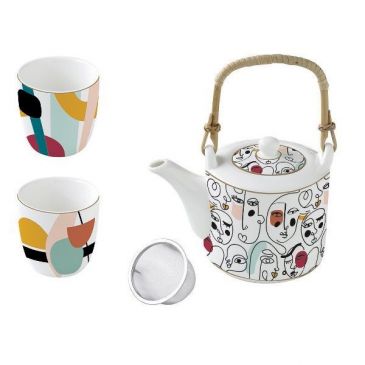 Coffret Théière + 2 gobelets Modernism - Coffee Mania