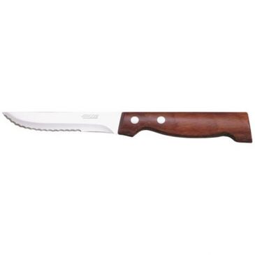 Couteau à steak Côte à l'os lame crantée 11 cm - Bois Brun
