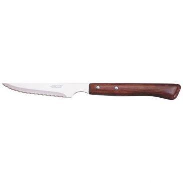 Couteau à steak lame crantée 11 cm - Bois Brun