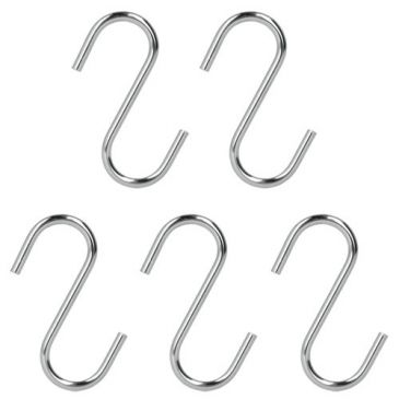Lot de 5 Crochets-S en acier chromé