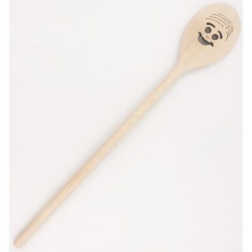 Cuillère bois ovale 30 cm - Smiley
