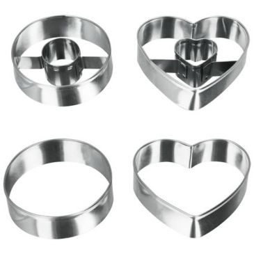 Découpoir 5.5cm x4 inox rond et coeur