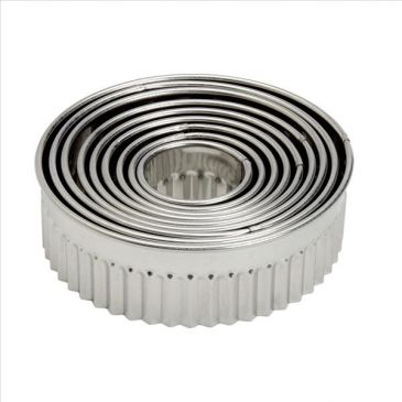 Découpoir rond cannelé de 9 emporte pièces Inox