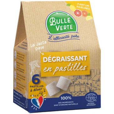 Degraissant cuisine 6 pastilles = 6 vapo 500ml Bulle verte