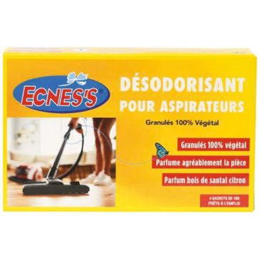 Désodorisant aspirateur - - prêt à l'emploi - lot de 4 sachets de 10 g
