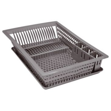 Egouttoir à vaisselle + plateau - 48x35,5 cm - gris