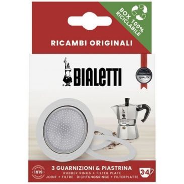 Filtre + 3 joints pour cafetière italienne 3/4 tasses