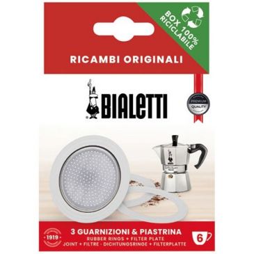 Filtre + 3 joints pour cafetière italienne 6 tasses