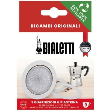 Filtre + 3 joints pour cafetière italienne 9 tasses