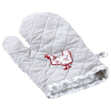 Gant coton poule et fleur