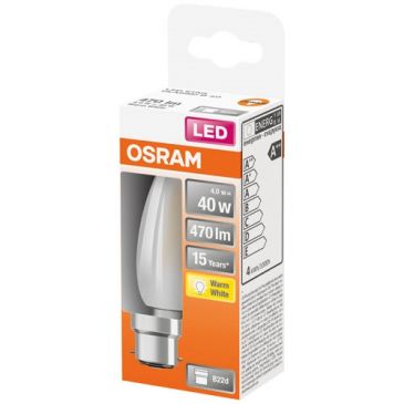 Led flamme verre dépoli 4w b22 chaud bte 1
