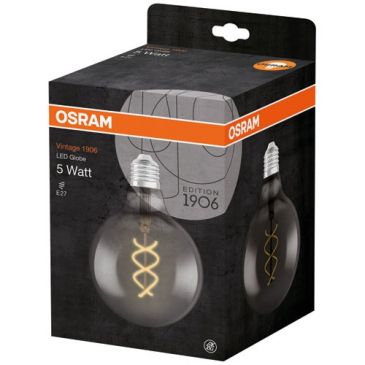 LED globe Ed.1906 125mm clair fil spiral smoke 5W15 E27