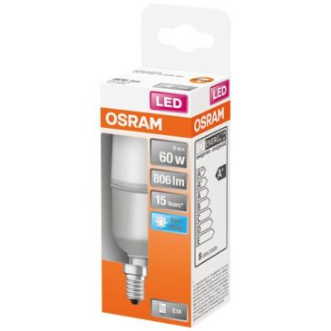 Led stick dépoli avec radiateur 8w e14 froid boite 1