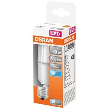 Led stick dépoli avec radiateur 8w e27 froid boite 1