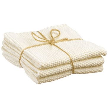 Lot 3 essuie-mains 25 x 25 cm Écru - Izan
