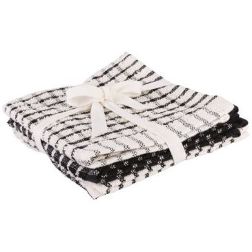 Lot 3 lavettes 30 x 30 cm Black Chambray - Stoff