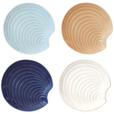 Lot 4 assiettes à dessert 21 cm Assorties - Coquillages
