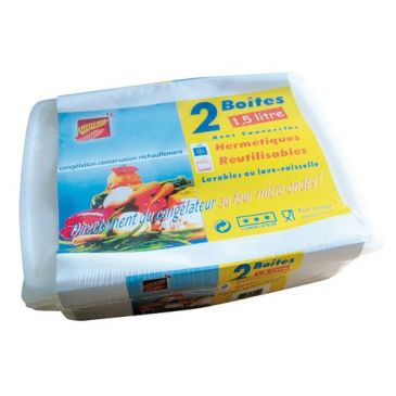 Lot de 2 boites micro-onde 1.5 litre