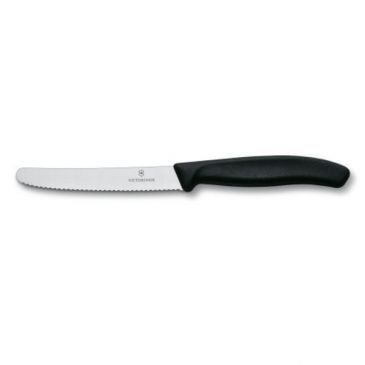 Lot de 2 couteaux de table ou à tomate 10 cm Noir - SwissClassic