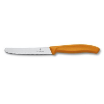 Lot de 2 couteaux de table ou à tomate 10 cm orange - SwissClassic