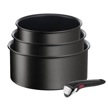 Lot de 3 casseroles 16 à 20 cm + poignée - Ingenio Eco Resist